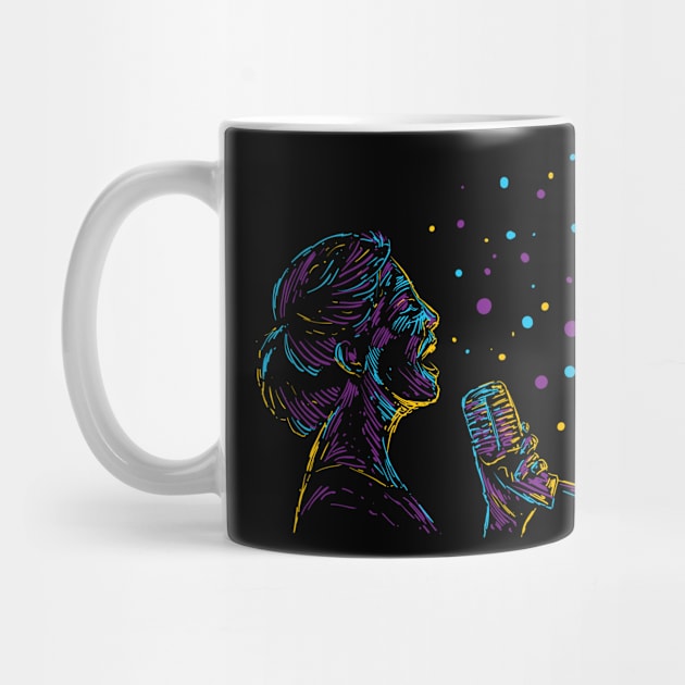 female singer abstract colorful by Mako Design 